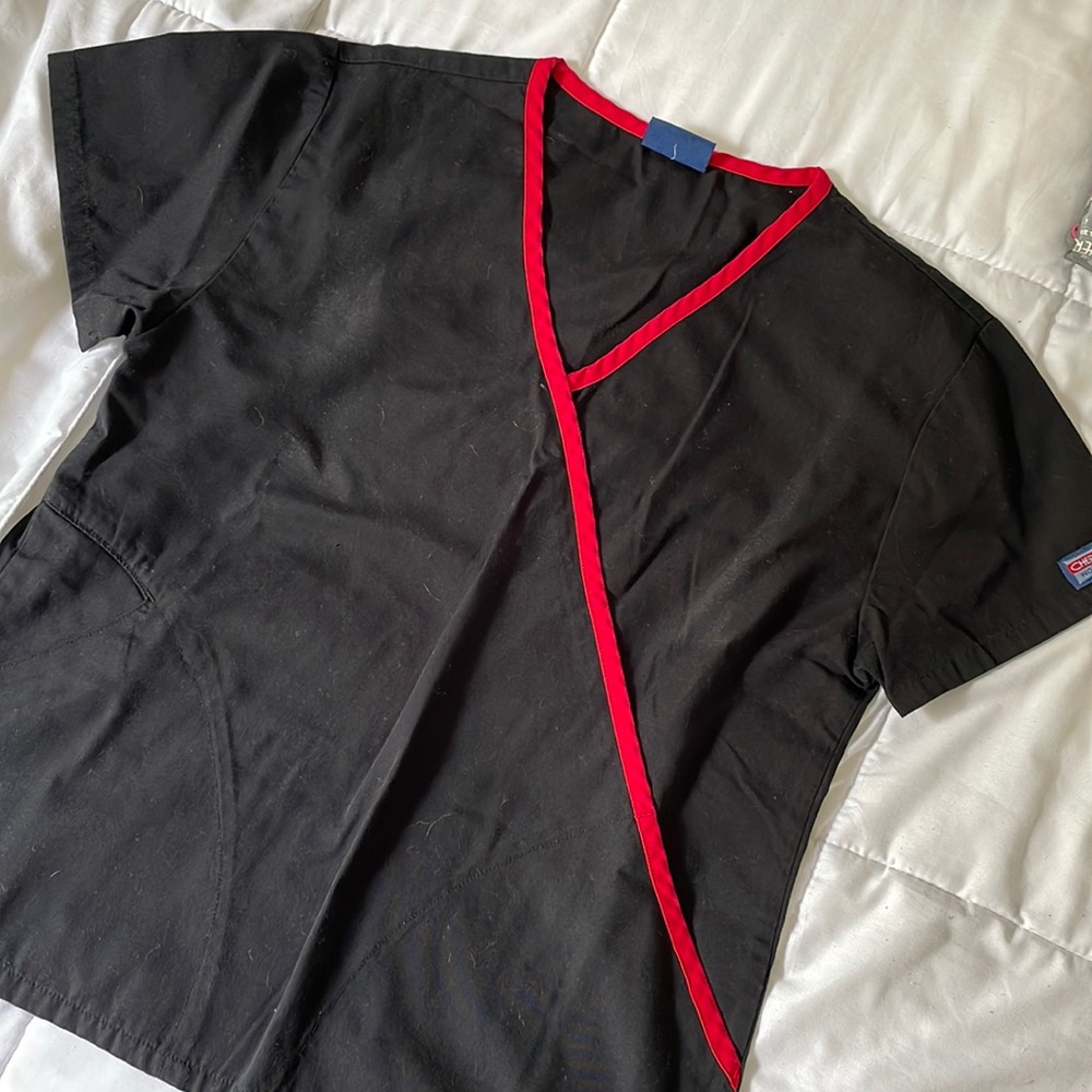 Cherokee Mini Mock Wrap Scrub Top